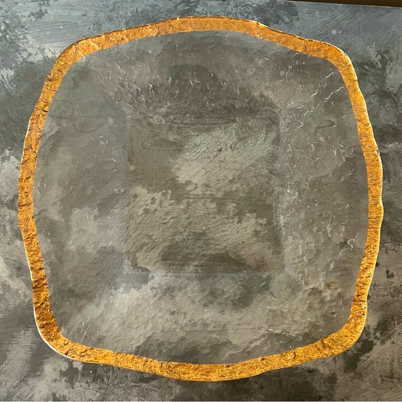 COPY - IVV Glacier Glass 13” Square Serving Platter 10K Gold Rim Italy NEW (oth… - Picture 1 of 8